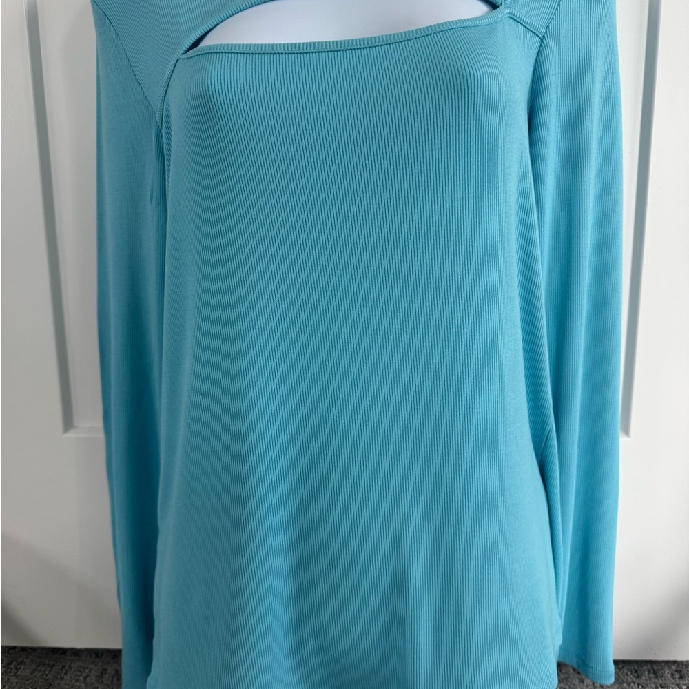 Boston Proper Teal Long Sleeve Blouse